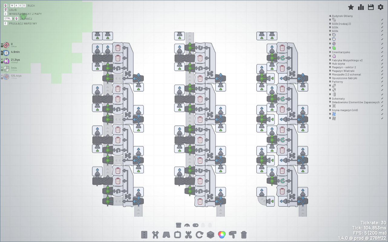 Shapez.io: Szablony kompaktowych fabryk - widok 2.